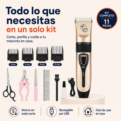 PeluPet Pro™ | Kit Cortapelos Silencioso para Perros y Gatos