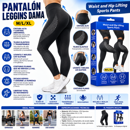 Leggings 3D VivaCuerpo™ - Negro